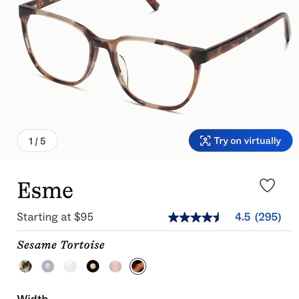 Warby Parker Esme Tortoise Brown Frame Glasses